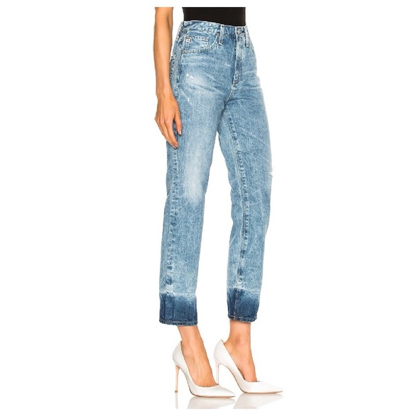 AG Jeans ‘The Phoebe’ High Rise Straight / Crop in 18 Years Harnessed Light Wash - Picture 2 of 10